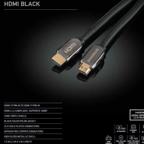 BLACK 1.5 - Cable HDMI-HDM v1.4 1,5 mts 