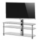 Sonorous - Mueble TV con soporte. Ancho 130 cms. Vidrios transparentes. Ref.NEO-1303-TG