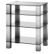 Sonorous - Mueble HIFI de 4 estantes. Estantes de vidrio transparente. ref. RX-5040 TG